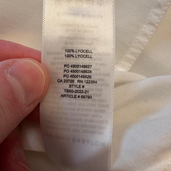 The Group Babaton Size Medium White Button-Up Lyocell Shirt V Neck Long Sleeve - Picture 9 of 12